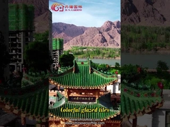 กระเบื้องหลังคาเคลือบสีเขียว Gazebo จีน Terracotta Handmade Tea House Garden