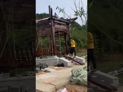 ศาลาศาลาไม้เนื้อแข็งกลางแจ้งกันน้ำพร้อมรั้ว