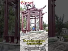 ศาลากลางแจ้งกระท่อมจีนพร้อมไม้ป้องกันการกัดกร่อน