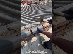 กระเบื้องสันหลังคาตกแต่งโบราณวัสดุดินเหนียวสีเทาสำหรับอาคารจีนโบราณ