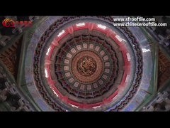 กระเบื้องหลังคาสไตล์จีนสีเหลืองกระจกสําหรับวัด