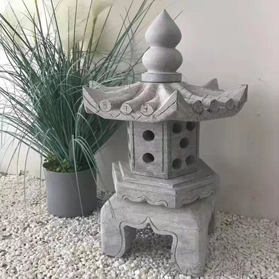 คุณภาพ  Large Grey Outdoor Stone Lantern Granite Pagoda Japanese Garden Ornaments โรงงาน