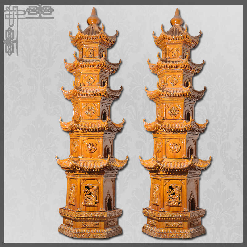 กำหนดขนาดสีตกแต่งหลังคาจีนเจดีย์แกะสลักขนาดใหญ่