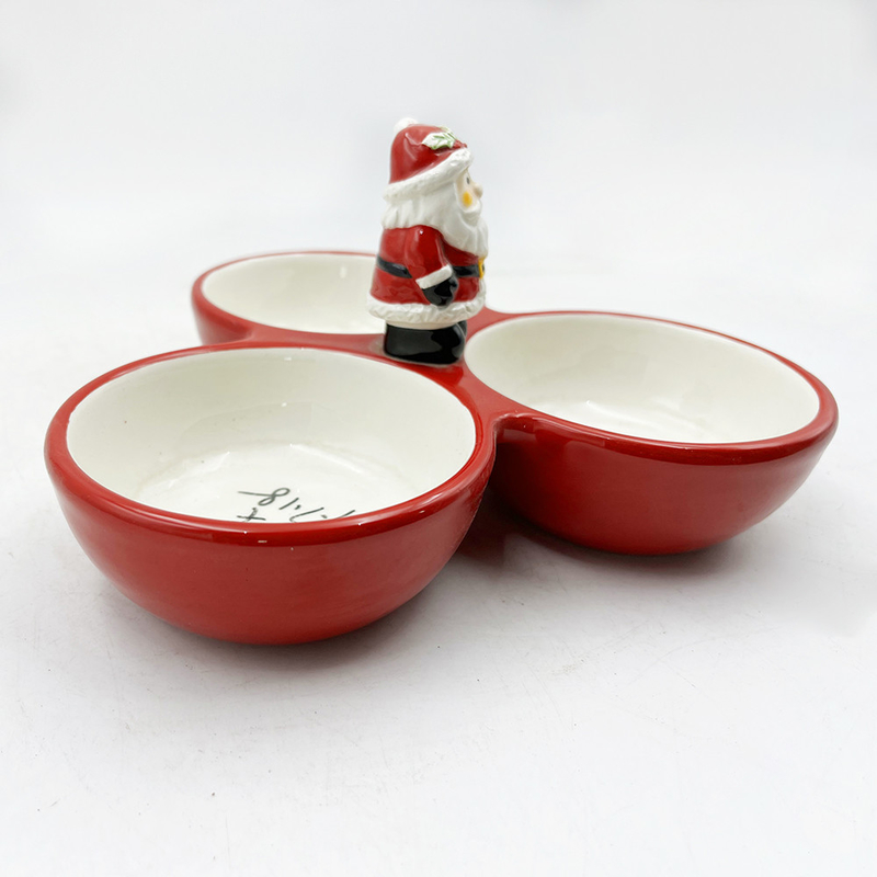บ้าน เซรามิค สามส่วนรับประทาน Bowl คริสต์มาสต์ ฤดูหนาว บ้านพักตกแต่ง
