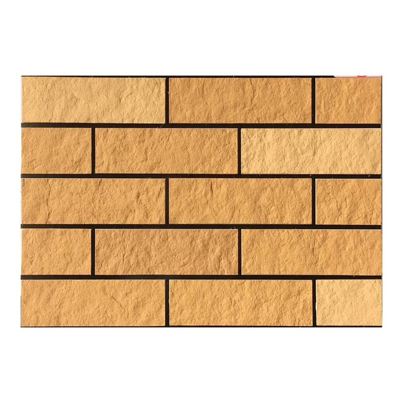 คลาสสิกน้ําตาล brick ดูยืดหยุ่น หินอ่อน Wall Tile สําหรับการตกแต่งผนังภายนอกโรงเรียน 3 มม นุ่ม กันไฟ MCM หิน