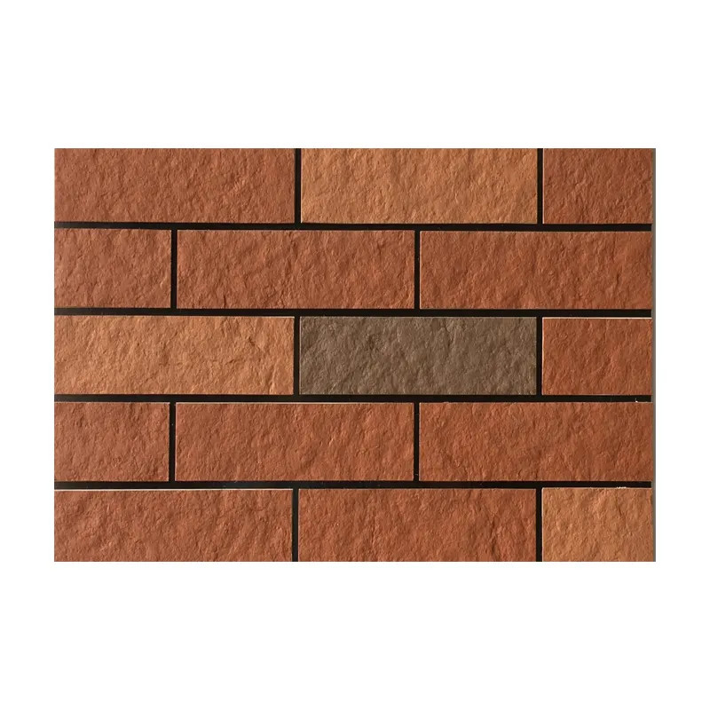 คลาสสิกน้ําตาล brick ดูยืดหยุ่น หินอ่อน Wall Tile สําหรับการตกแต่งผนังภายนอกโรงเรียน 3 มม นุ่ม กันไฟ MCM หิน