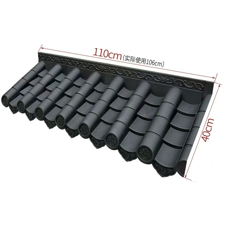 กระเบื้องผนัง PVC ราคาถูก บ้านจีนดั้งเดิม Pp หลังคาโบราณ
