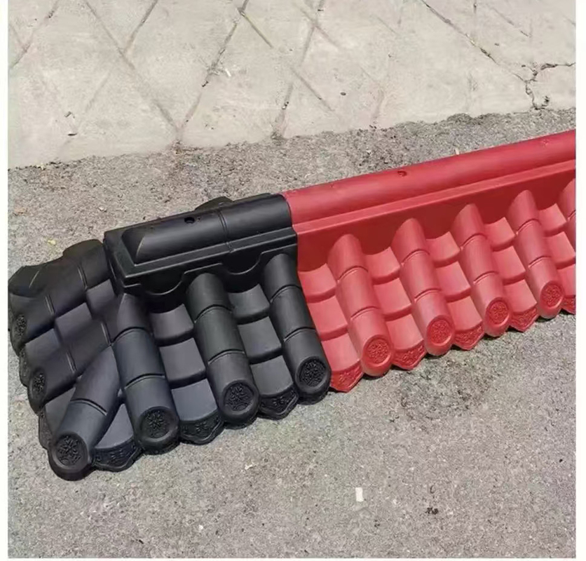 หลังคาจีนแบบดั้งเดิม PVC หลังคาแผ่นพลาสติก หลังคามุมตกแต่งสําหรับประตูกําแพง