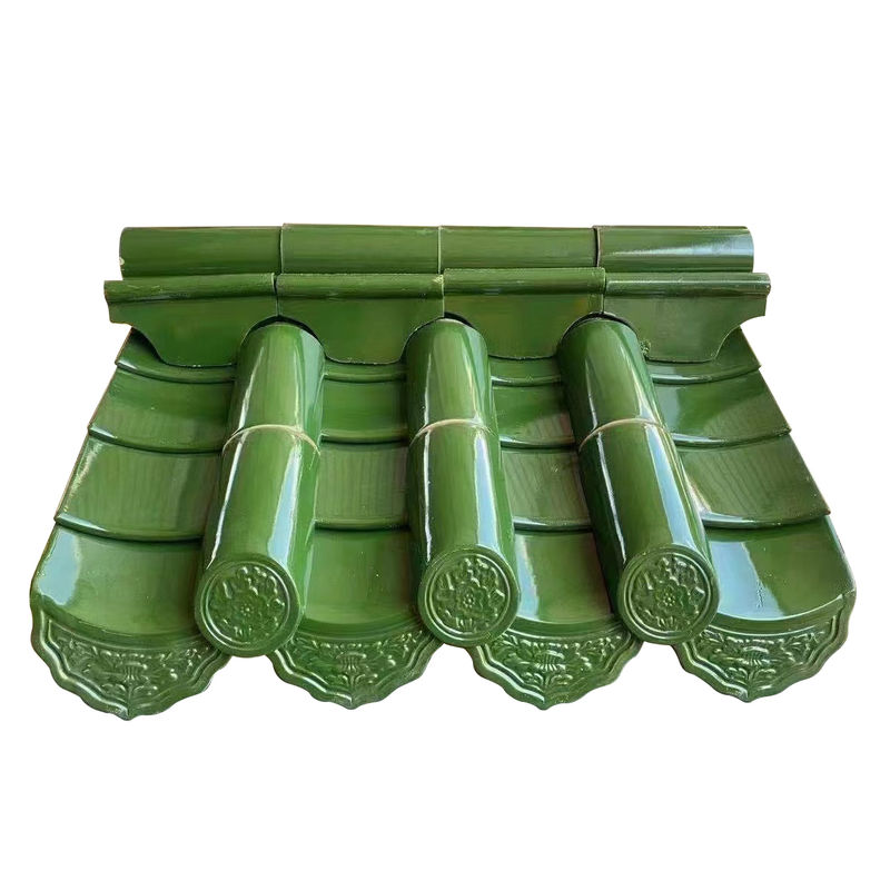 กระเบื้องหลังคาเคลือบสไตล์เอเชียโบราณของจีนแท้สำหรับหลังคาร้านอาหาร โรงแรม วัด