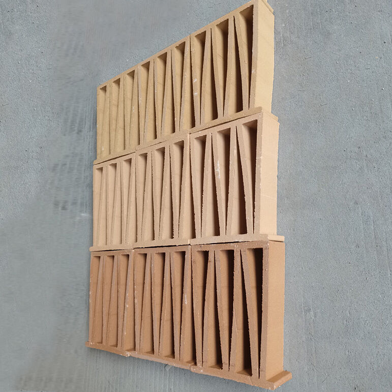 ราคาอิฐเทราโคต้า สีเหลืองธรรมชาติ สไตล์ M กระเบื้องผนังภายนอก บล็อกอิฐอากาศประดับ