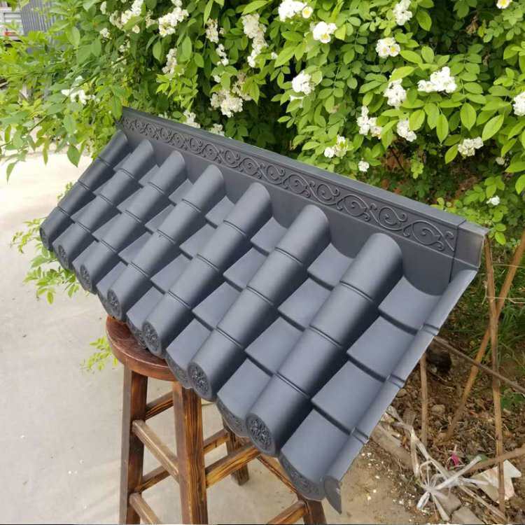 กระเบื้องหลังคาพลาสติก PP น้ำหนักเบา สไตล์จีน กระเบื้องหลังคาโบราณ แผ่นมุงหลังคาพลาสติก ติดตั้งง่าย