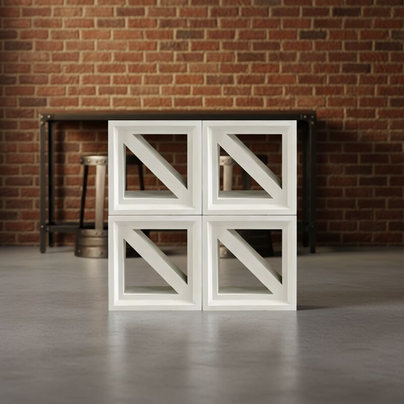 อิฐบล็อกลมซีเมนต์ อิฐตันเผาไฟสำหรับผนังภายนอก การแบ่งพื้นที่ทางเรขาคณิต และการใช้งานบล็อกหน้าจอ