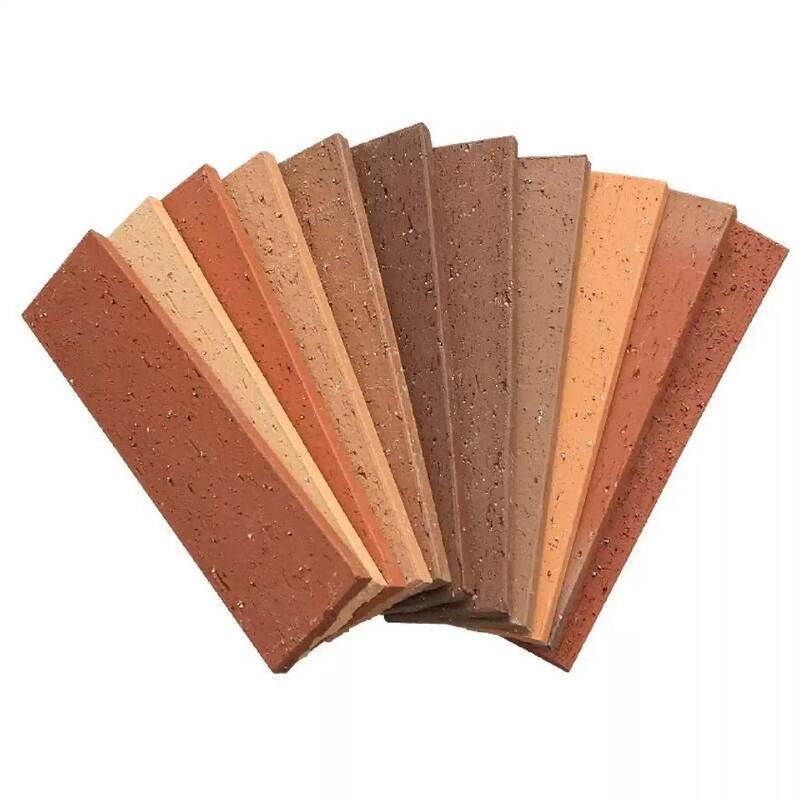 บ้านภายนอก Antique Red Brick Veneer Tile Face Clay Split Brick Cladding Tiles สําหรับผนัง