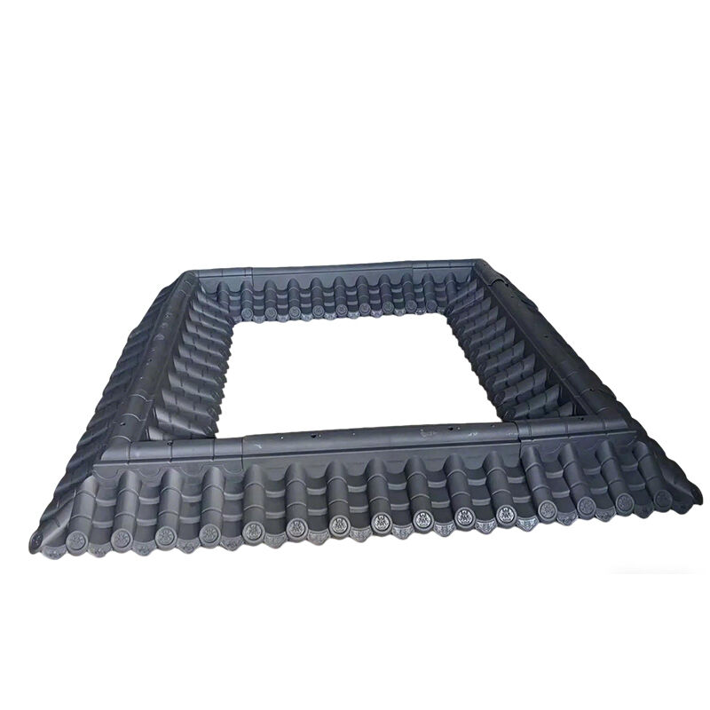 Chinese Style PP Plastic Artificial Antique Roof Tile With Different Size Easy Installation