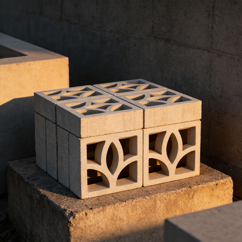 ซีรีย์เส้นขาวแบบขาว คอนกรีต สีขาว บล็อกลม ซีเมนต์ ส่วนประกอบอิฐสําหรับหน้าต่างที่ทันสมัย