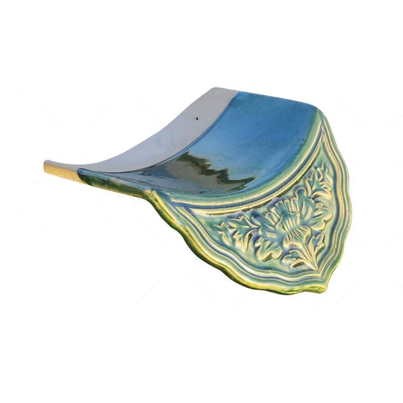 กระเบื้องหลังคาจีนสีเขียวสำหรับวัสดุหลังคาเซรามิกเคลือบวัดจีนแบบดั้งเดิม