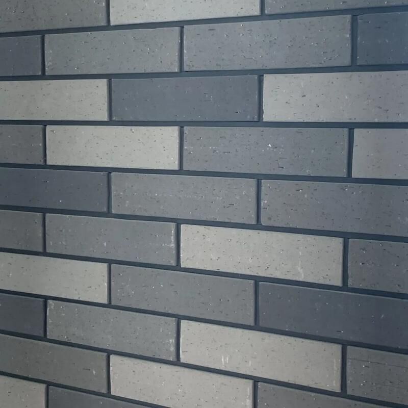 Matte Finish Outdoor Gray Clay Brick Split Face Brick Wall Covering Veneer Tile Extrusion กระบวนการซินเตอร์