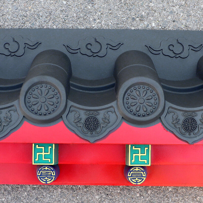 Plastic Shingles Thick Colorful Painting Polypropylene Roof Tile Chinese Classical Asian House Roof Decoration