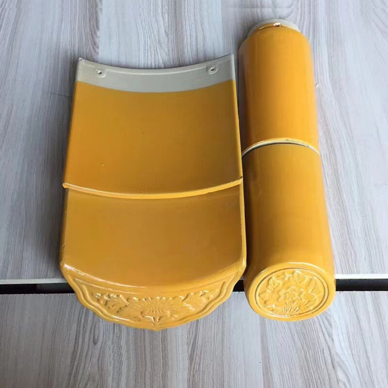 Traditional Chinese Style Glazed Tiles Ceramic Glossy Roof Tiles for Garden Landscape Architecture Temple Pavilion Tea House Cultural Cultural Center