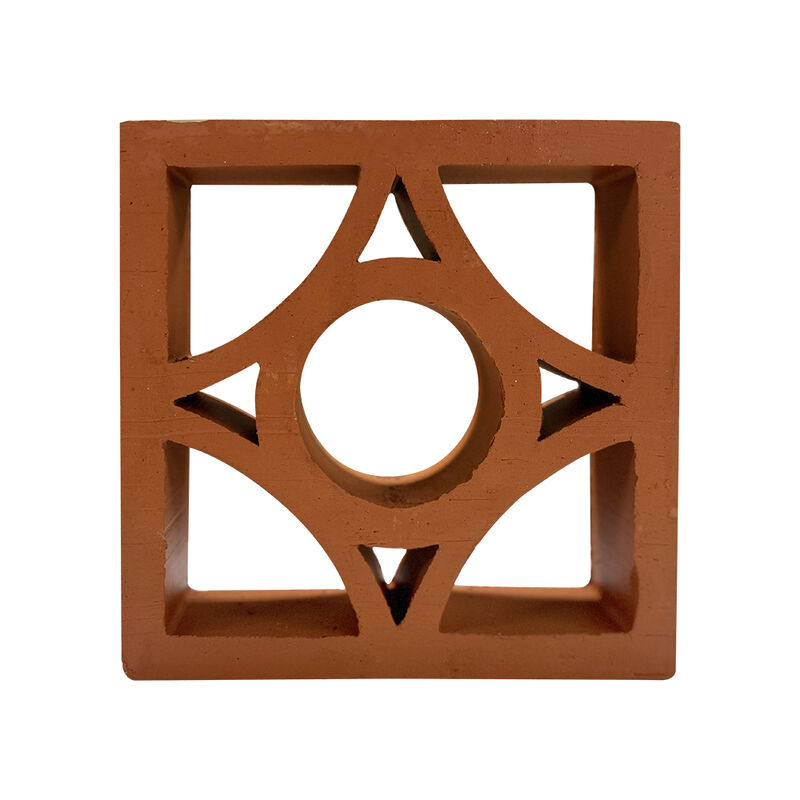 Terracotta Breeze Block ดินเหนียวธรรมชาติ Red Hollow ตกแต่งผนังอิฐบล็อกระบายอากาศสำหรับฉากกั้นอาคารกลางแจ้ง