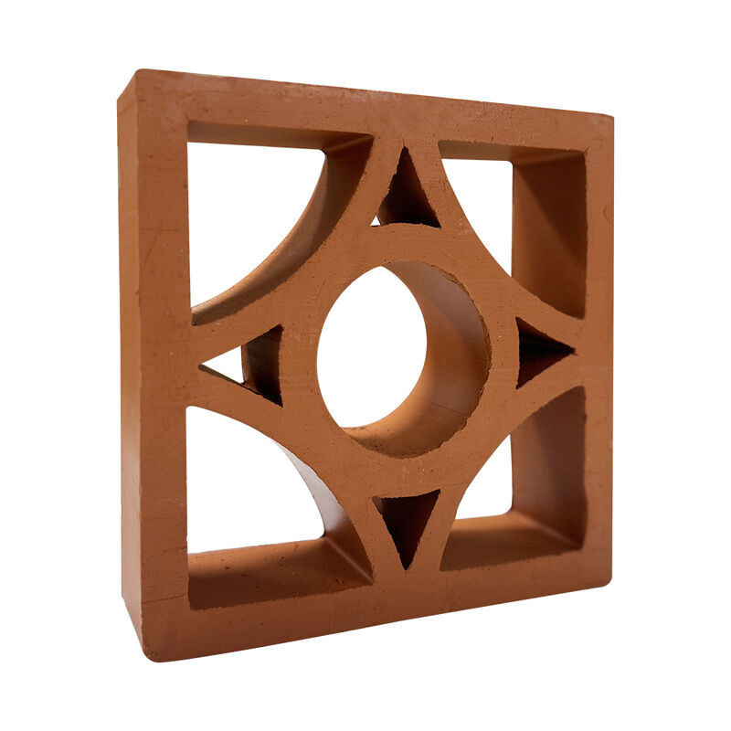 Terracotta Breeze Block ดินเหนียวธรรมชาติ Red Hollow ตกแต่งผนังอิฐบล็อกระบายอากาศสำหรับฉากกั้นอาคารกลางแจ้ง