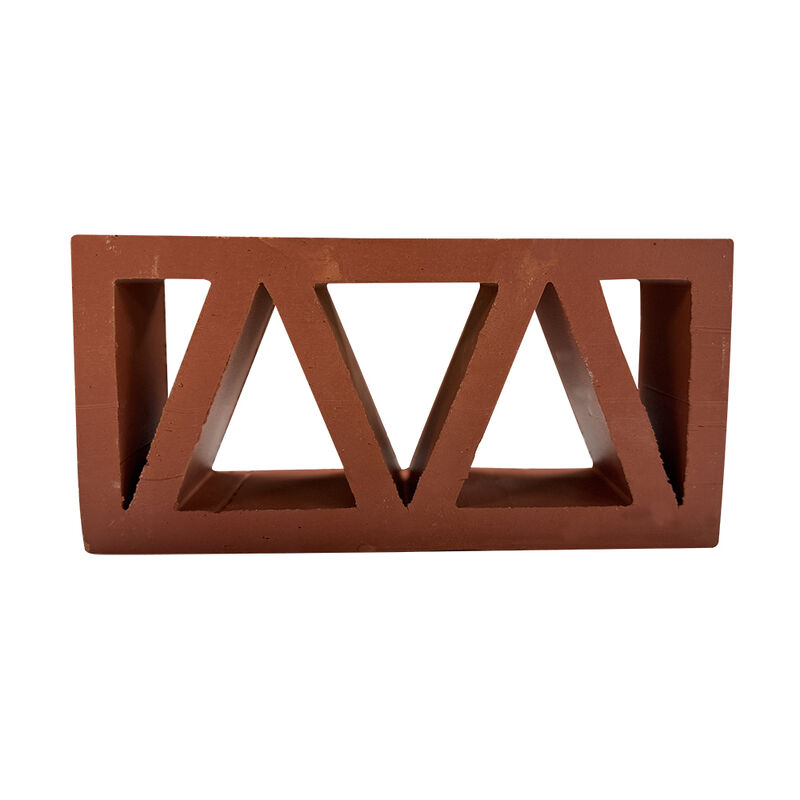 Decorative Terracotta Breeze Block Triangle Pattern Red Clay Hollow Brick for Garden Wall and Indoor Partition