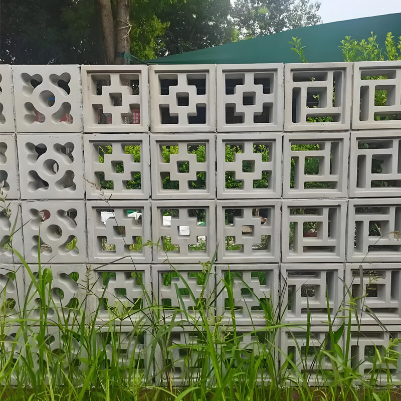 Double Square Breeze Block ผนังคอนกรีตตกแต่งบล็อกหน้าจอซีเมนต์อิฐกลวงสำหรับเฟอร์นิเจอร์ภูมิทัศน์