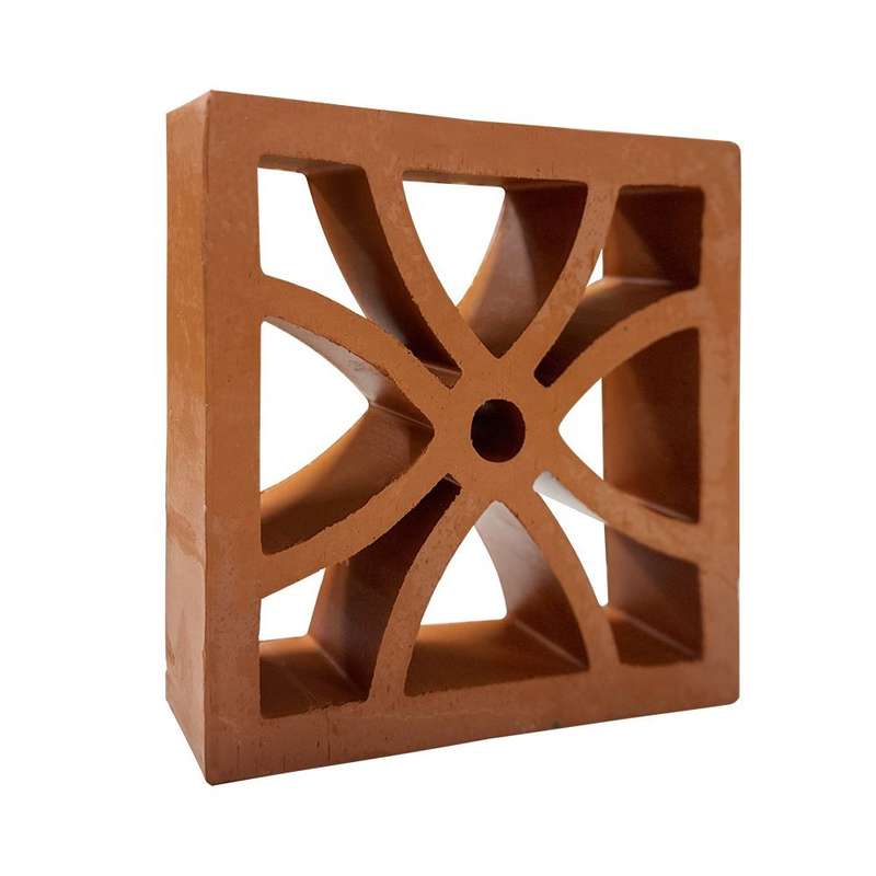 Terracotta Breeze Block บล็อกหน้าจอดินกลวงสำหรับผนังภูมิทัศน์พาร์ทิชันลานการระบายอากาศตามธรรมชาติ