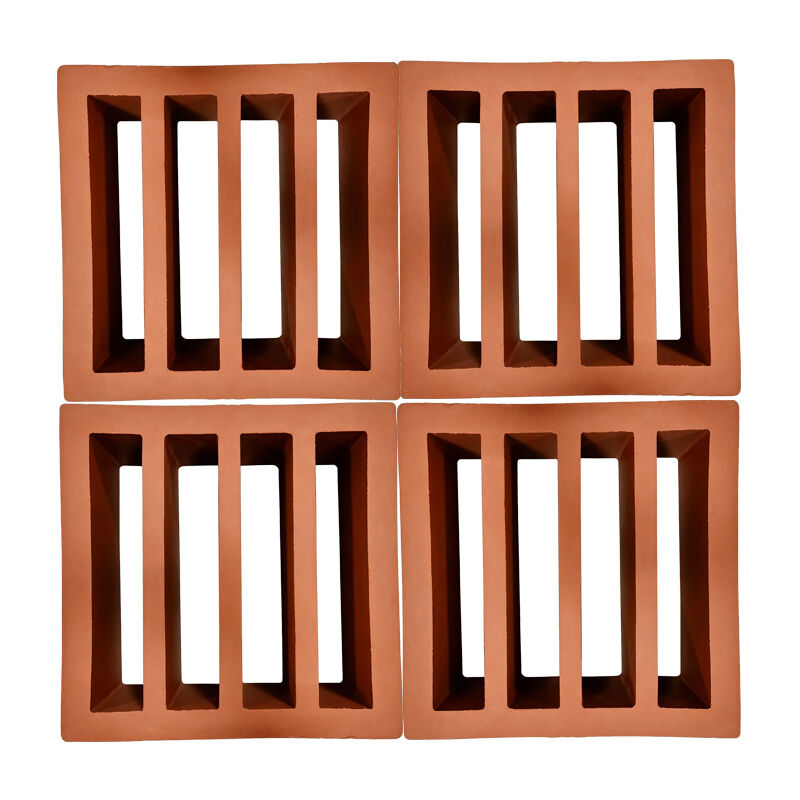 Terracotta Breeze Block บล็อกหน้าจอดินเผาสีแดงเป็นมิตรกับสิ่งแวดล้อมสำหรับกำแพงสวนลานและอาคารทางสถาปัตยกรรม