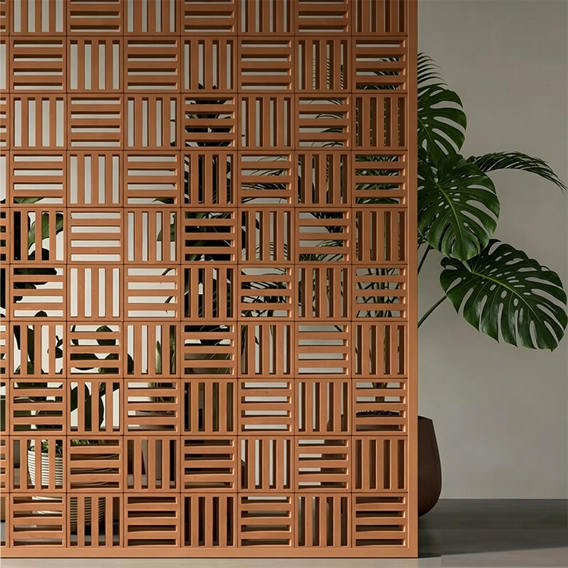 Terracotta Breeze Block บล็อกหน้าจอดินเผาสีแดงเป็นมิตรกับสิ่งแวดล้อมสำหรับกำแพงสวนลานและอาคารทางสถาปัตยกรรม