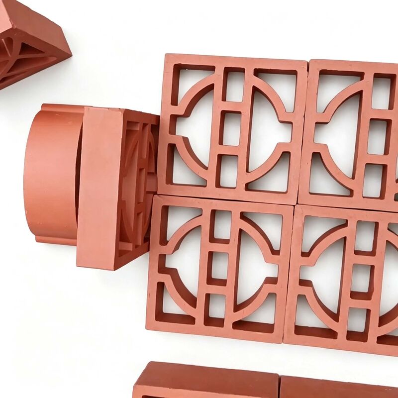 Terracotta Breeze ทรงเรขาคณิตคลาสสิกบล็อกอิฐหน้าจอดินเผาทางสถาปัตยกรรมสำหรับอาคารสมัยใหม่