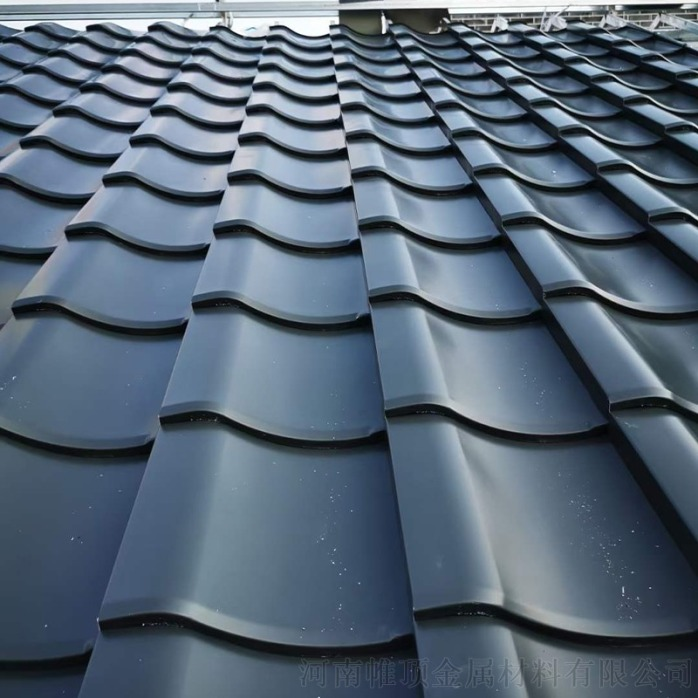J-Type Japanese Wave Profile Roofing Tiles Heavy-Duty Dark Grey Interlocking Tile Sheets for Commercial & House Slope Roofs