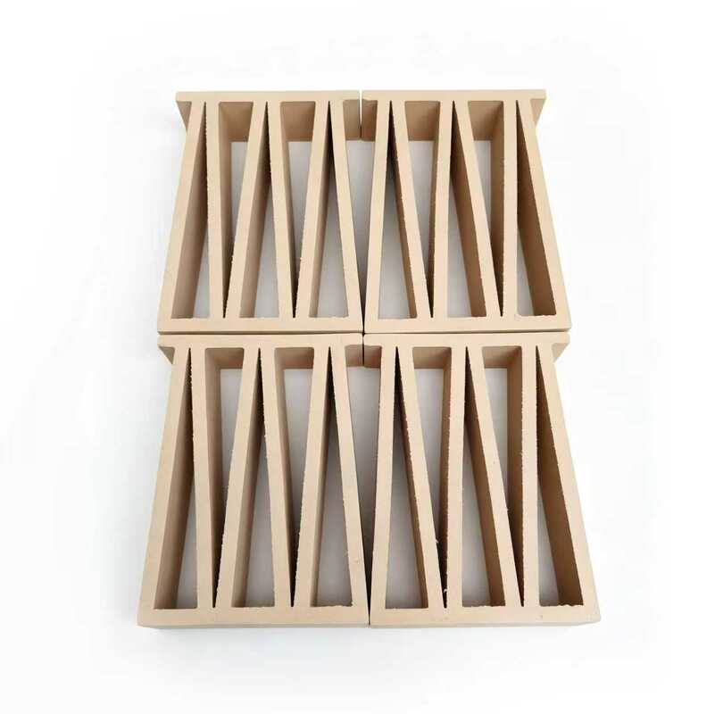 Vertical Slotted M Pattern Terracotta Breeze Blocks Architectural Linear Clay Louver Screen Bricks for Sunscreen Facades