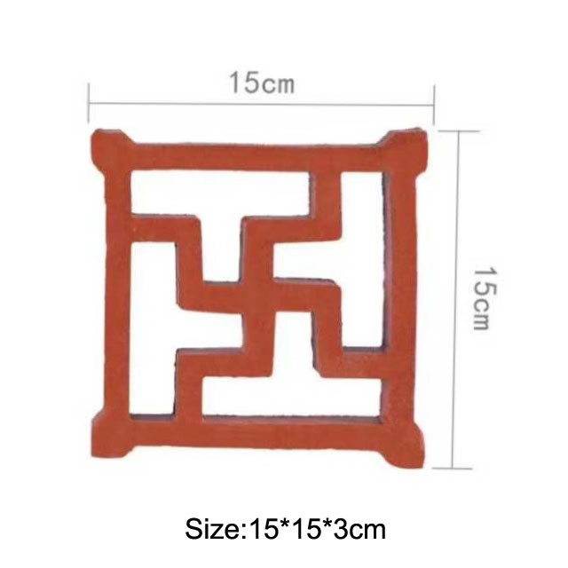 100mm Wall Clay Breeze Blocks อิฐกลวงสำหรับตกแต่งรั้วต้านทานกรด