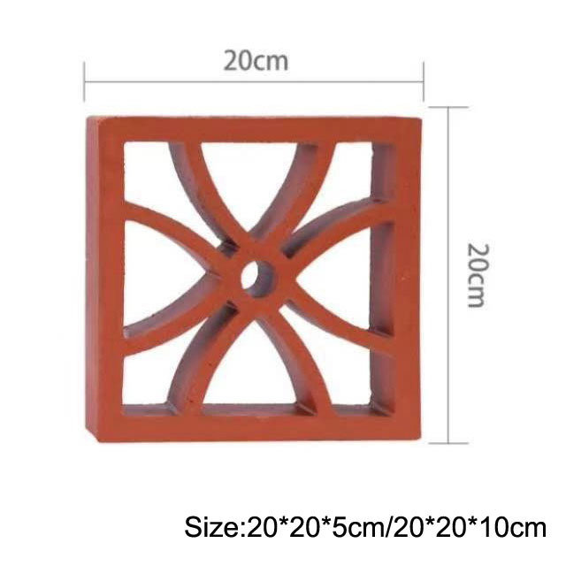 100mm Wall Clay Breeze Blocks อิฐกลวงสำหรับตกแต่งรั้วต้านทานกรด